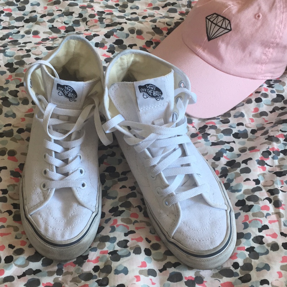 Vans canvas white skate shoes